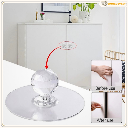 Crystal Door Knobs / Hooks (Pack of 10)