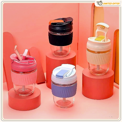 Coffee Tumbler with Airtight Lid and Straw